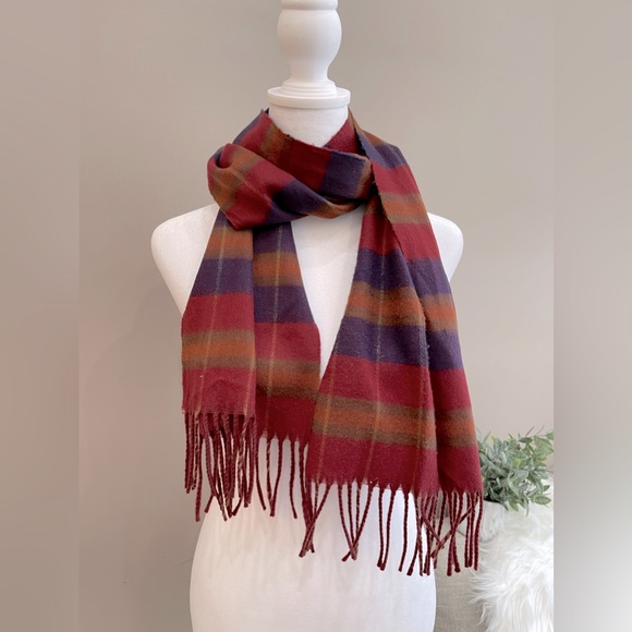 Dior Accessories - PRISTINE! Christian Dior - Vintage Cashmaire Striped Fringe Scarf